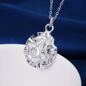 Alisha Cupcake Dreams Abstract Flower Art Sterling Silver Necklace Gift Packaged